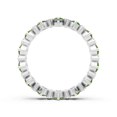 Oval & Round Gemstones Full Eternity Band