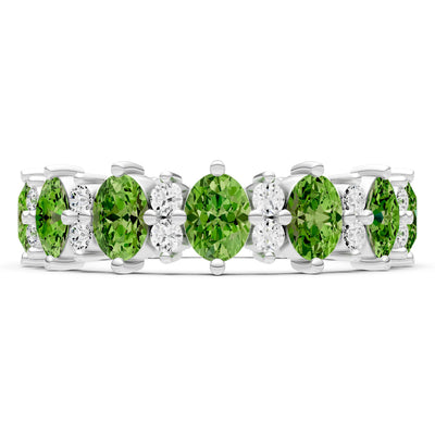 Oval & Round Gemstones Full Eternity Band