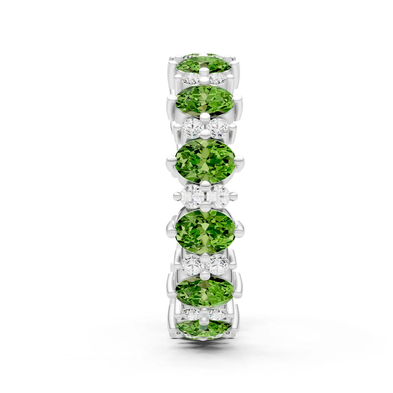 Oval & Round Gemstones Full Eternity Band