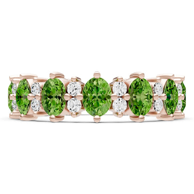 Oval & Round Gemstones Full Eternity Band