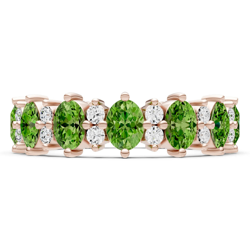 Oval & Round Gemstones Full Eternity Band
