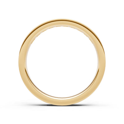 Princess Cut Minimalist Channel Set Half Eternity Band