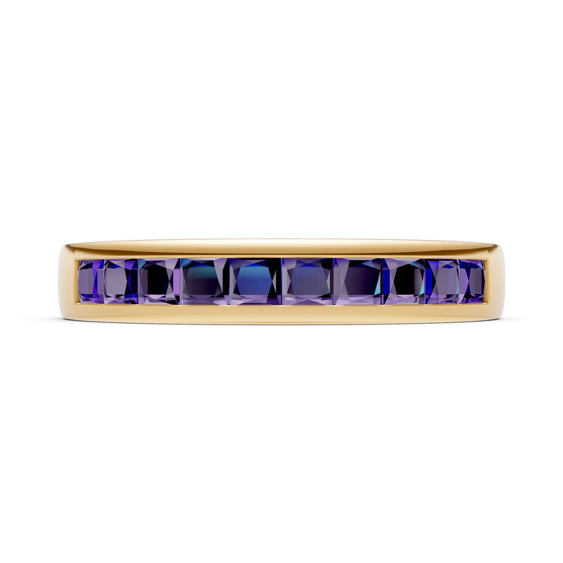 Princess Cut Minimalist Channel Set Half Eternity Band