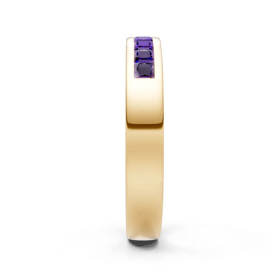 Amethyst Minimalist Channel Set Princess Cut Half Eternity Band