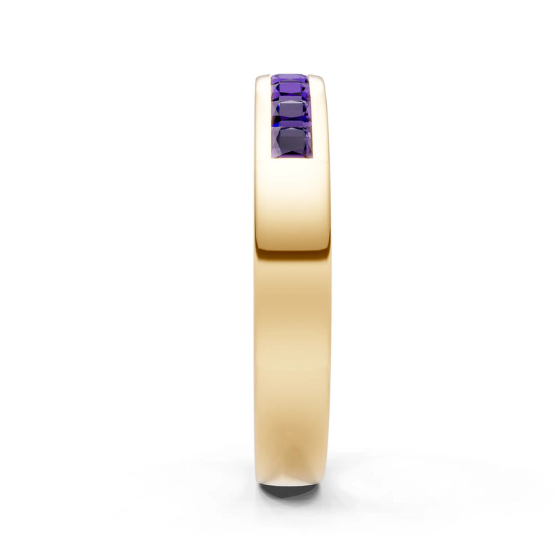 Amethyst Minimalist Channel Set Princess Cut Half Eternity Band