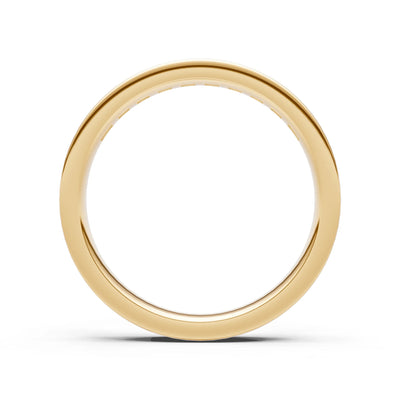 Princess Cut Minimalist Channel Set Half Eternity Band