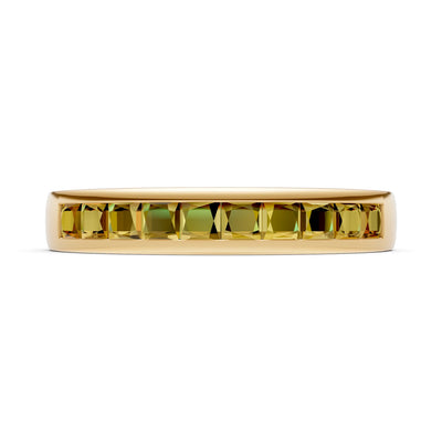 Princess Cut Minimalist Channel Set Half Eternity Band