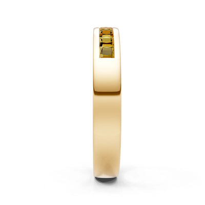 Citrine Minimalist Channel Set Princess Cut Half Eternity Band