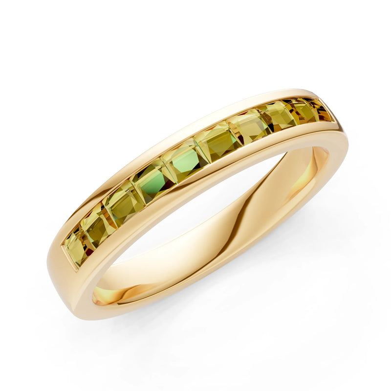 Princess Cut Minimalist Channel Set Half Eternity Band