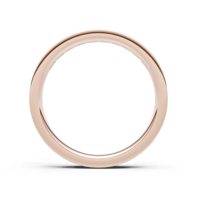 Princess Cut Minimalist Channel Set Half Eternity Band