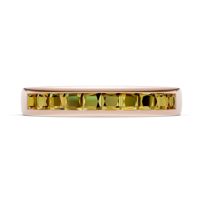 Princess Cut Minimalist Channel Set Half Eternity Band