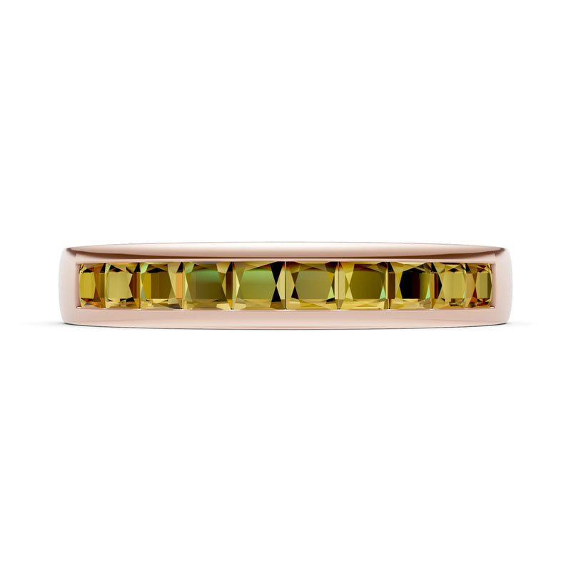 Princess Cut Minimalist Channel Set Half Eternity Band