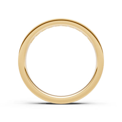 Princess Cut Minimalist Channel Set Half Eternity Band