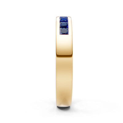 Princess Cut Minimalist Channel Set Half Eternity Band