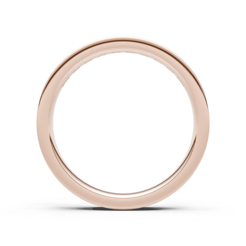 Princess Cut Minimalist Channel Set Half Eternity Band