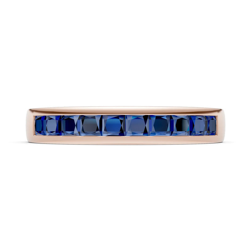 Princess Cut Minimalist Channel Set Half Eternity Band
