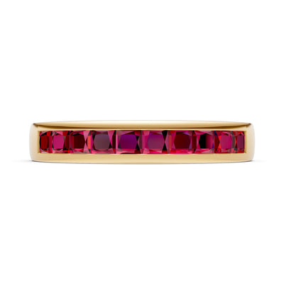 Princess Cut Minimalist Channel Set Half Eternity Band