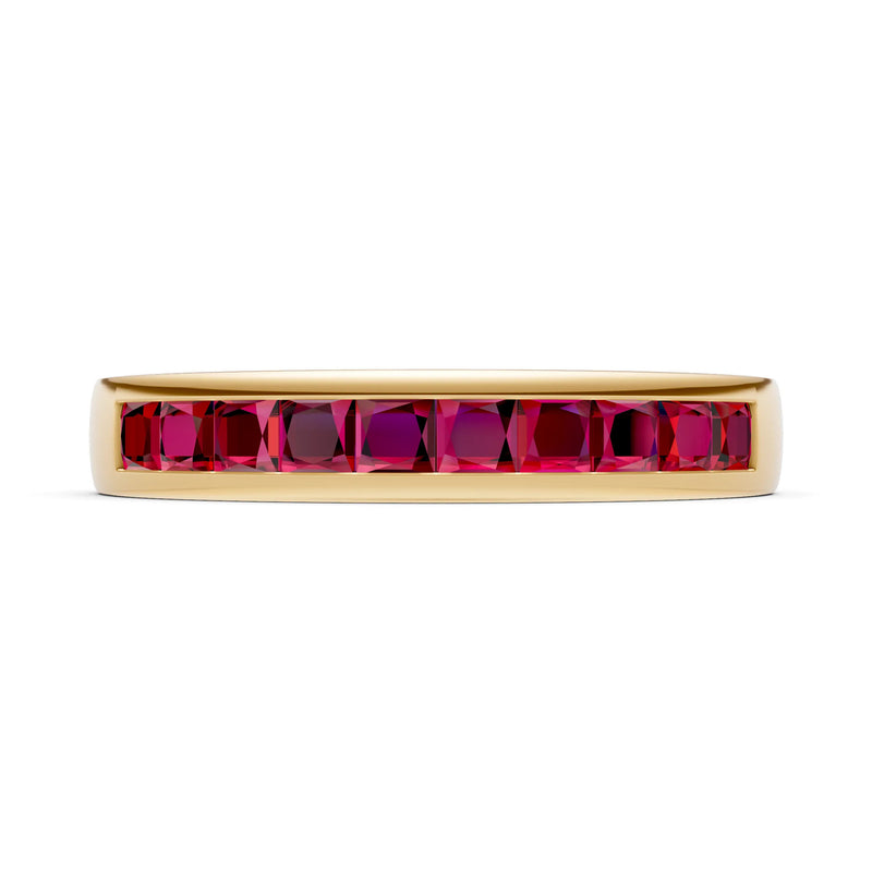 Princess Cut Minimalist Channel Set Half Eternity Band