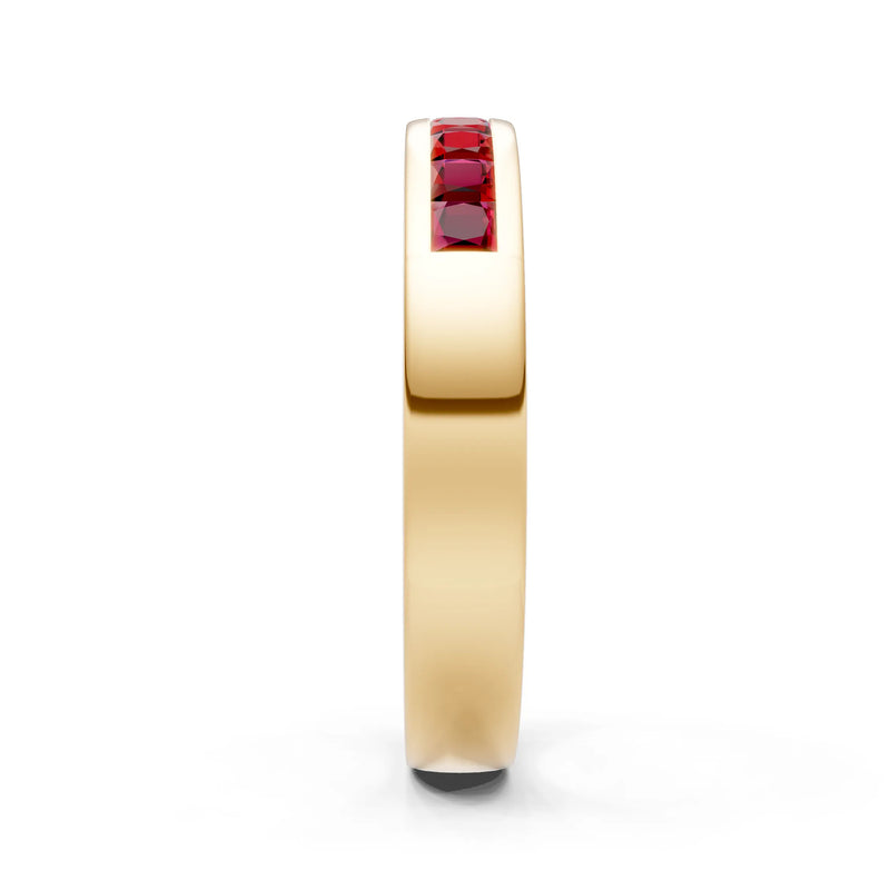 Princess Cut Minimalist Channel Set Half Eternity Band