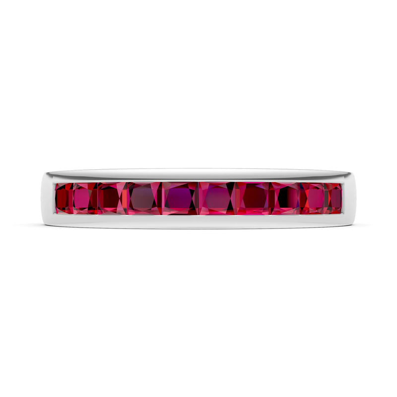 Princess Cut Minimalist Channel Set Half Eternity Band
