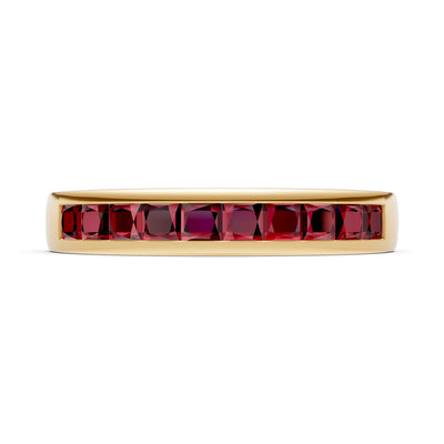 Princess Cut Minimalist Channel Set Half Eternity Band