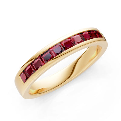 Princess Cut Minimalist Channel Set Half Eternity Band