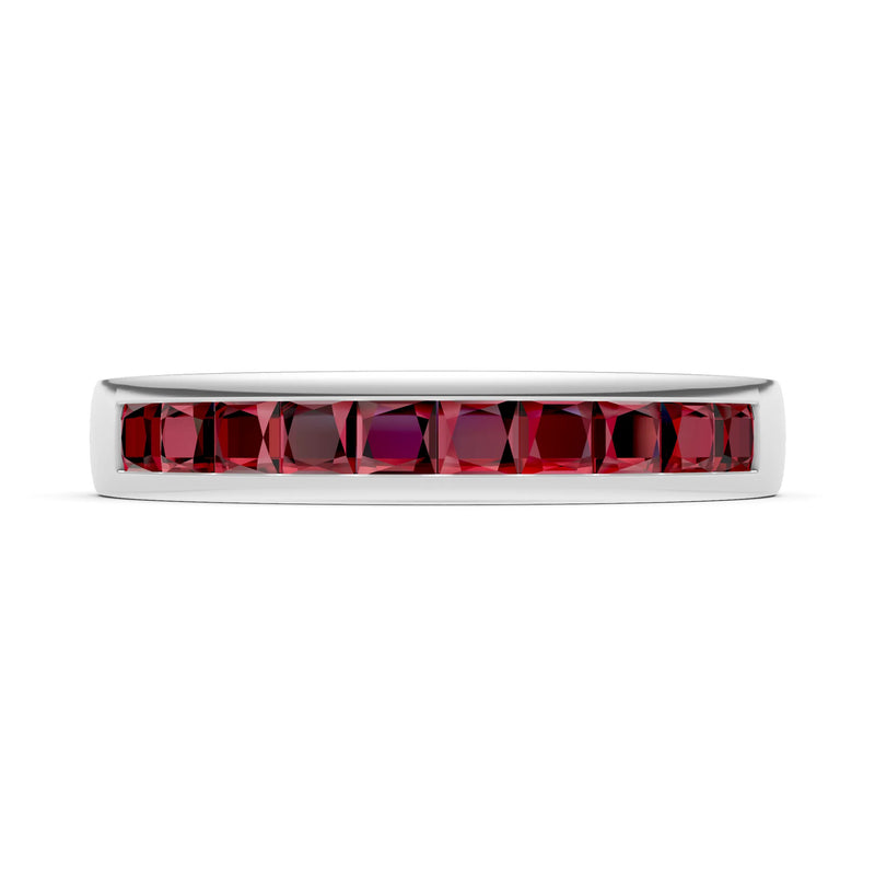 Princess Cut Minimalist Channel Set Half Eternity Band