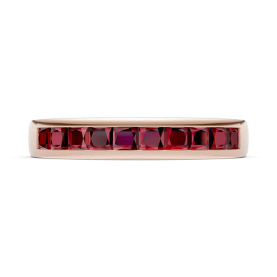 Princess Cut Minimalist Channel Set Half Eternity Band