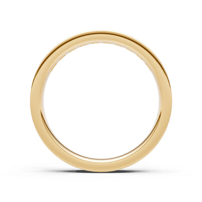 Princess Cut Minimalist Channel Set Half Eternity Band