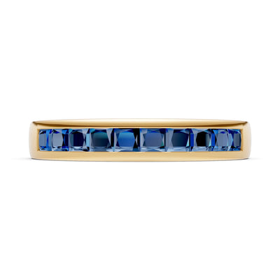 Princess Cut Minimalist Channel Set Half Eternity Band