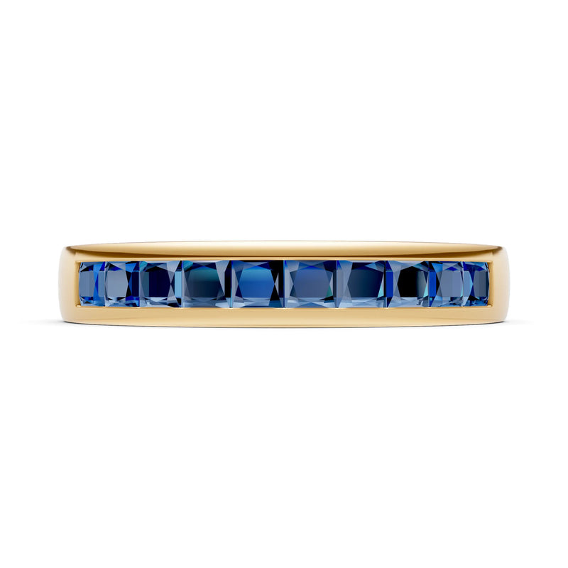 Princess Cut Minimalist Channel Set Half Eternity Band