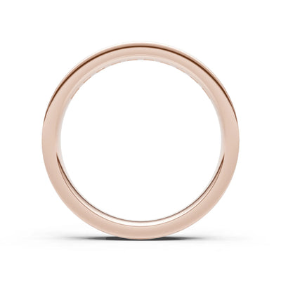 Princess Cut Minimalist Channel Set Half Eternity Band