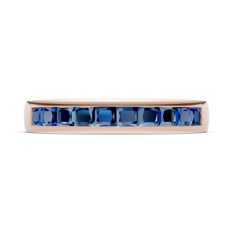 Princess Cut Minimalist Channel Set Half Eternity Band