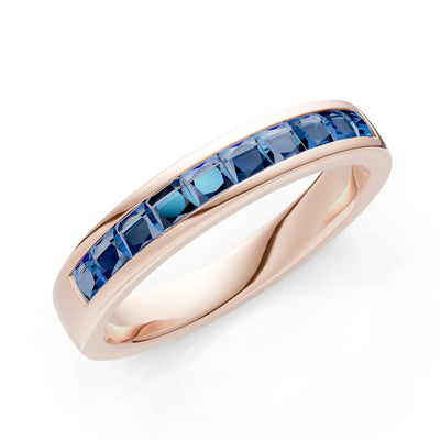 Princess Cut Minimalist Channel Set Half Eternity Band