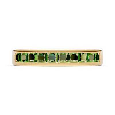 Princess Cut Minimalist Channel Set Half Eternity Band