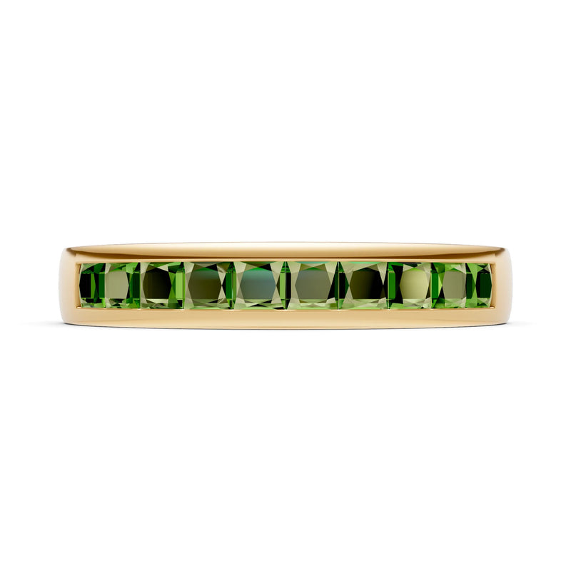 Princess Cut Minimalist Channel Set Half Eternity Band