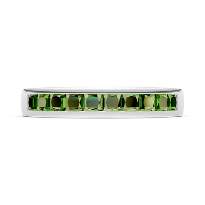 Princess Cut Minimalist Channel Set Half Eternity Band