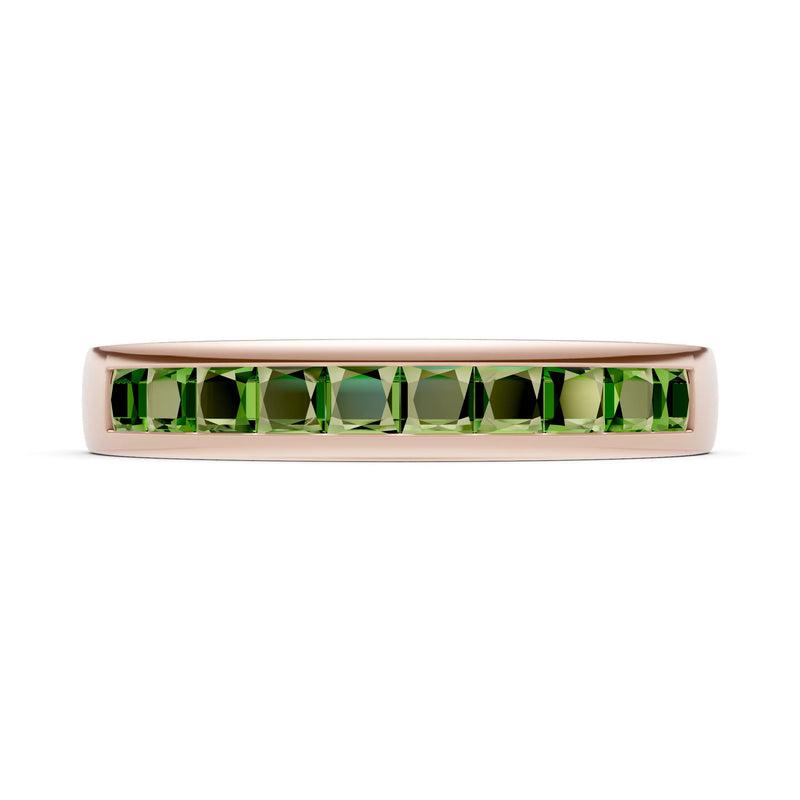 Princess Cut Minimalist Channel Set Half Eternity Band