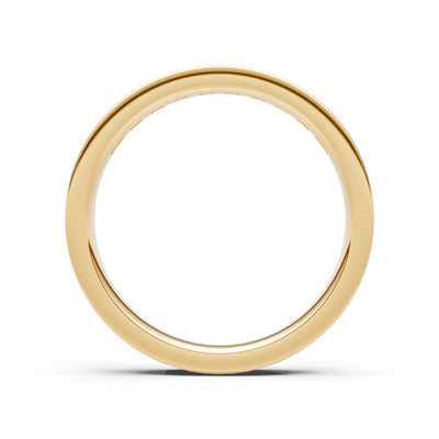Princess Cut Minimalist Channel Set Half Eternity Band