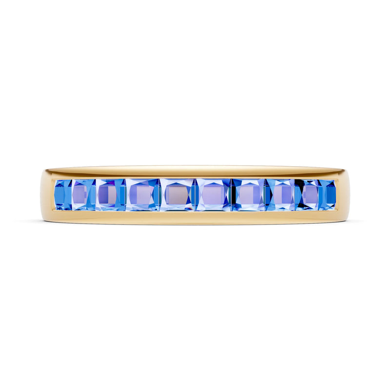 Princess Cut Minimalist Channel Set Half Eternity Band