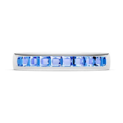 Princess Cut Minimalist Channel Set Half Eternity Band