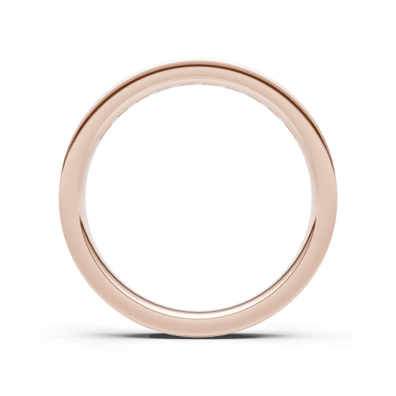 Princess Cut Minimalist Channel Set Half Eternity Band
