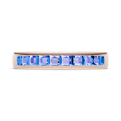 Princess Cut Minimalist Channel Set Half Eternity Band