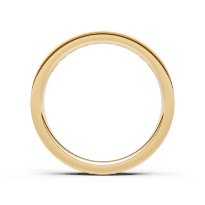 Princess Cut Minimalist Channel Set Half Eternity Band