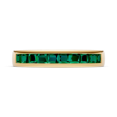 Princess Cut Minimalist Channel Set Half Eternity Band