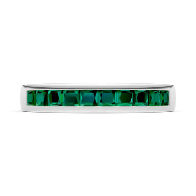 Princess Cut Minimalist Channel Set Half Eternity Band