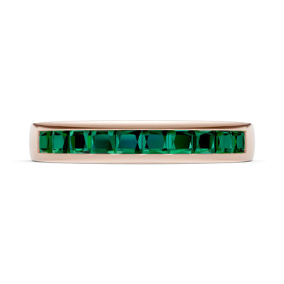 Princess Cut Minimalist Channel Set Half Eternity Band