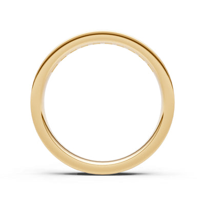 Princess Cut Minimalist Channel Set Half Eternity Band