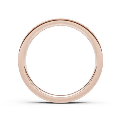 Princess Cut Minimalist Channel Set Half Eternity Band
