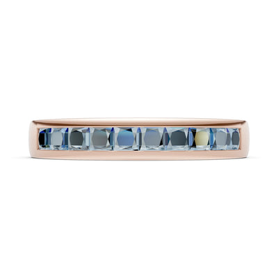 Princess Cut Minimalist Channel Set Half Eternity Band